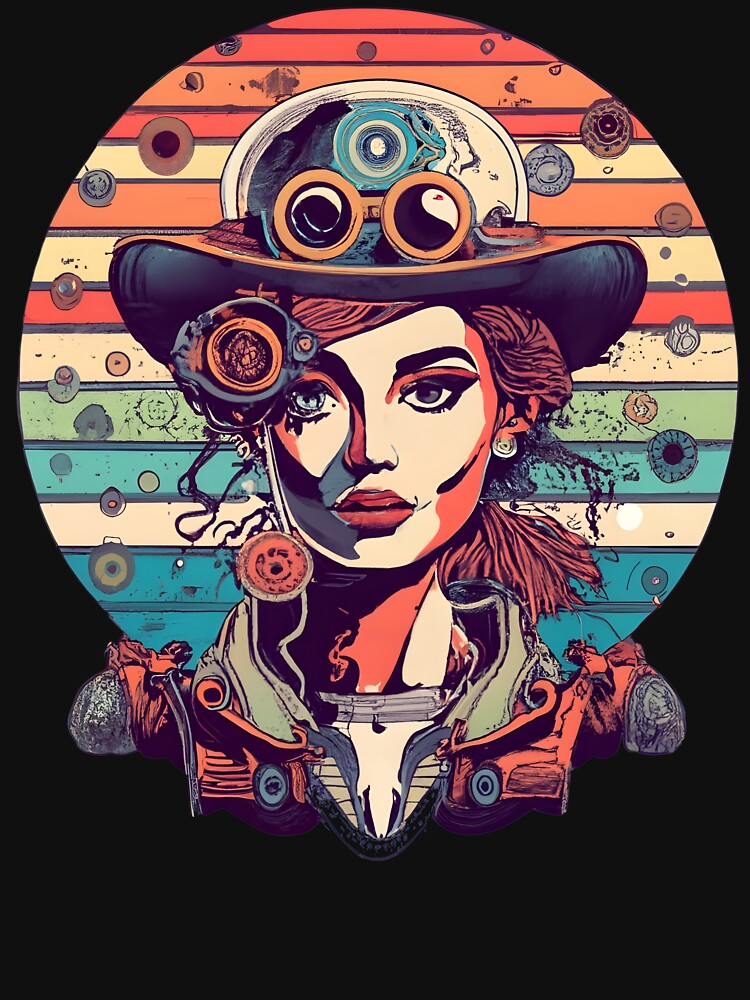 Steampunk female - retro sunset- Steampunk Art by Chaotic Joy