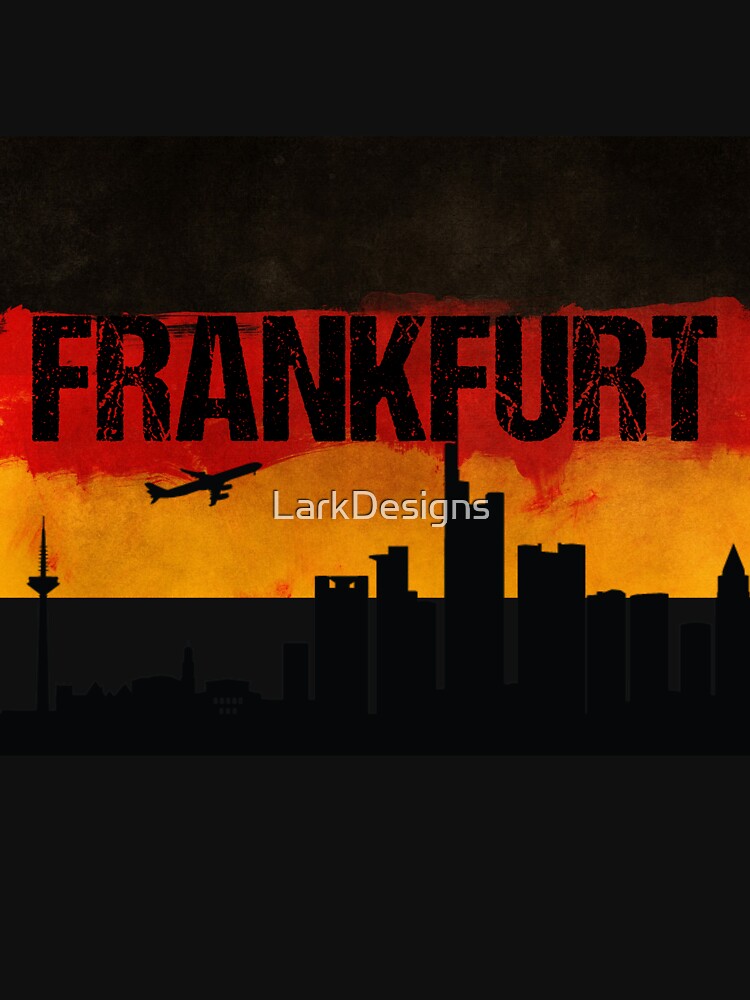 Frankfurt Germany City Skyline Distressed Flag by LarkDesigns