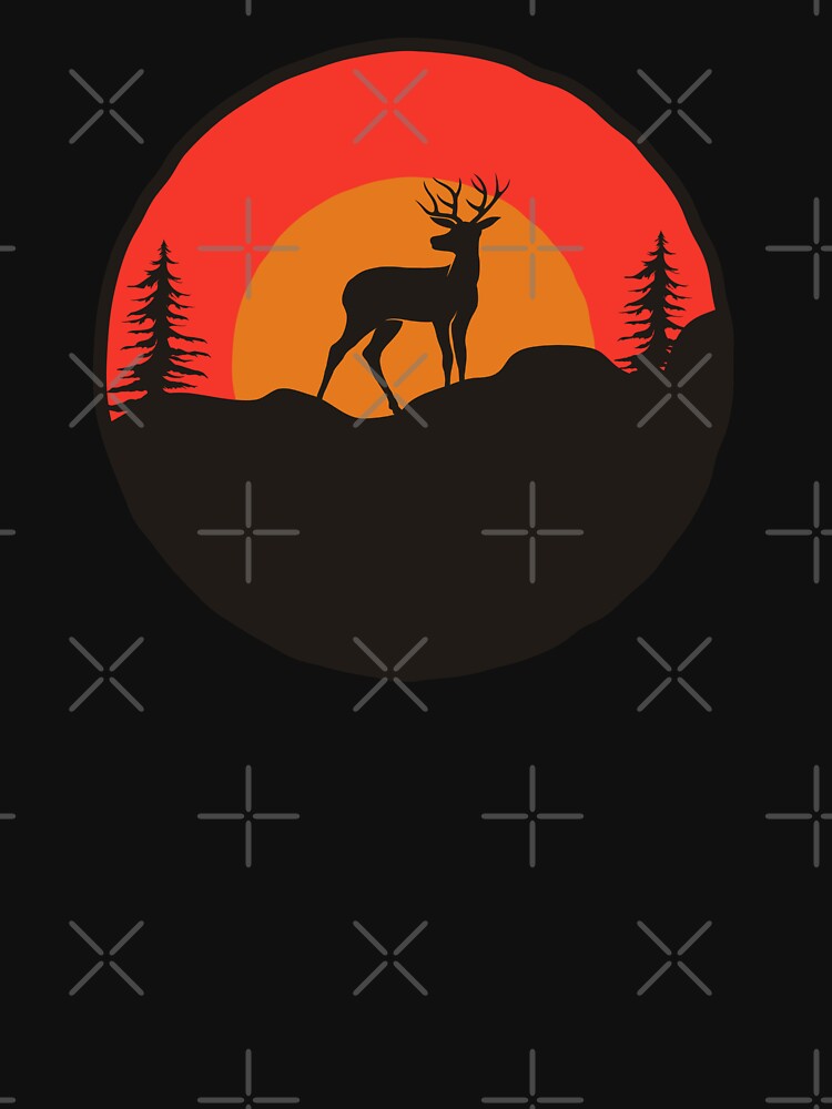 sunset deer vintage by t-style-jmah