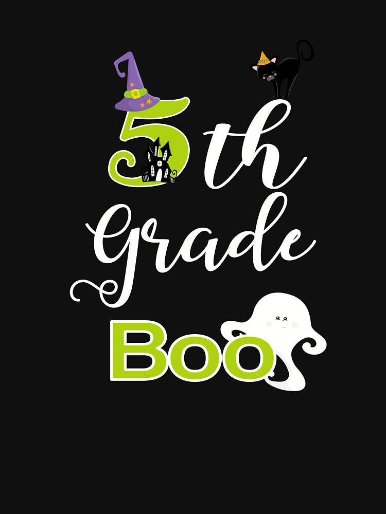 5th Grade   Halloween Cute Boo Ghost & Kitty Kid's Gift by Sapphire Star