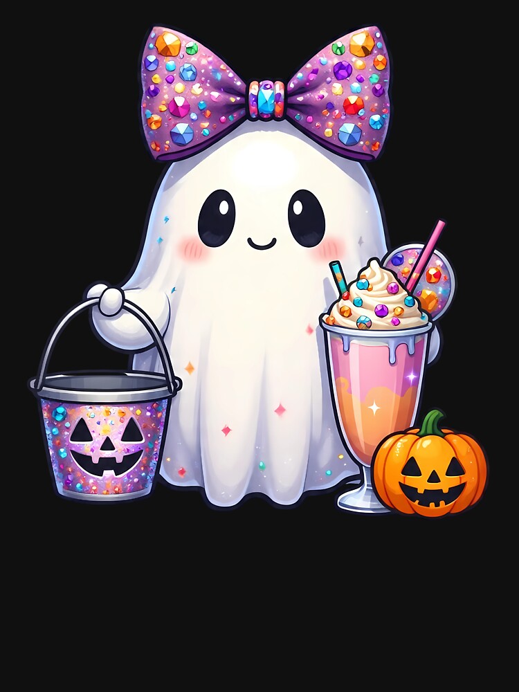 Cute Halloween Ghost | Spooky Kawaii Ghost T-Shirt by davincidigitalusa