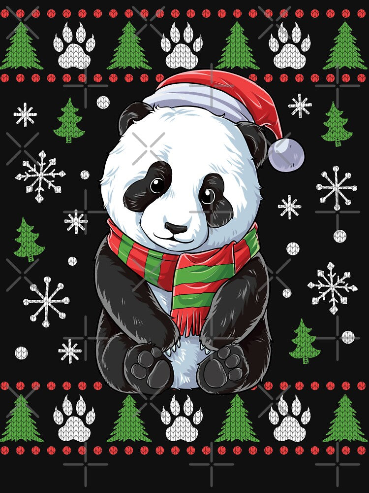 Panda Ugly Christmas Sweater T Shirt Santa Hat Bear Xmas Gifts Ideas for Panda Lover by LiqueGifts