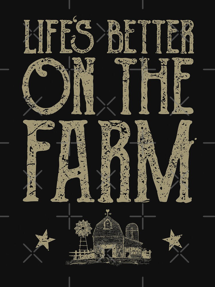 Life Better On Farm Retro Vintage Distressed Design by JakeRhodes