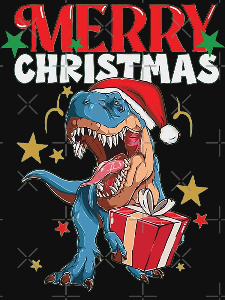 Merry Christmas Trex Dino Pajamas Kids Toddler Boys Xmas PJs by AsTrooArts