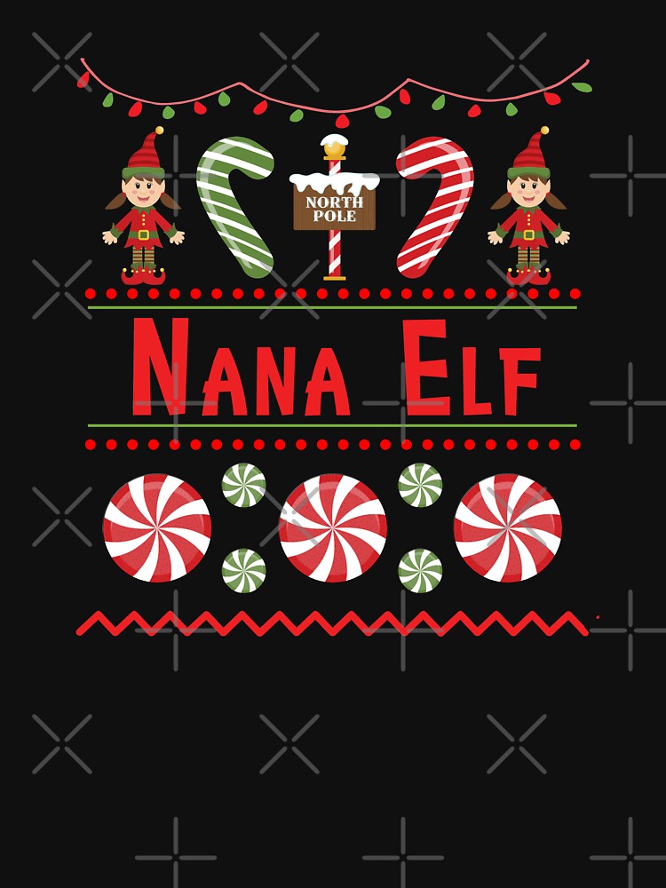 Nana Elf Ugly Sweater Christmas Elf Design by SpiritWestDesig