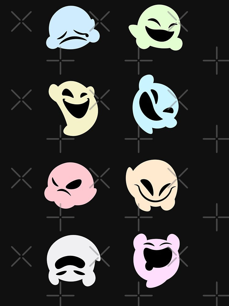 Colorful Cute Ghost Emotions Design by Carsondood