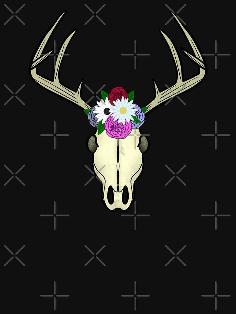Deer Skull With Flowers by JMDesignHouse