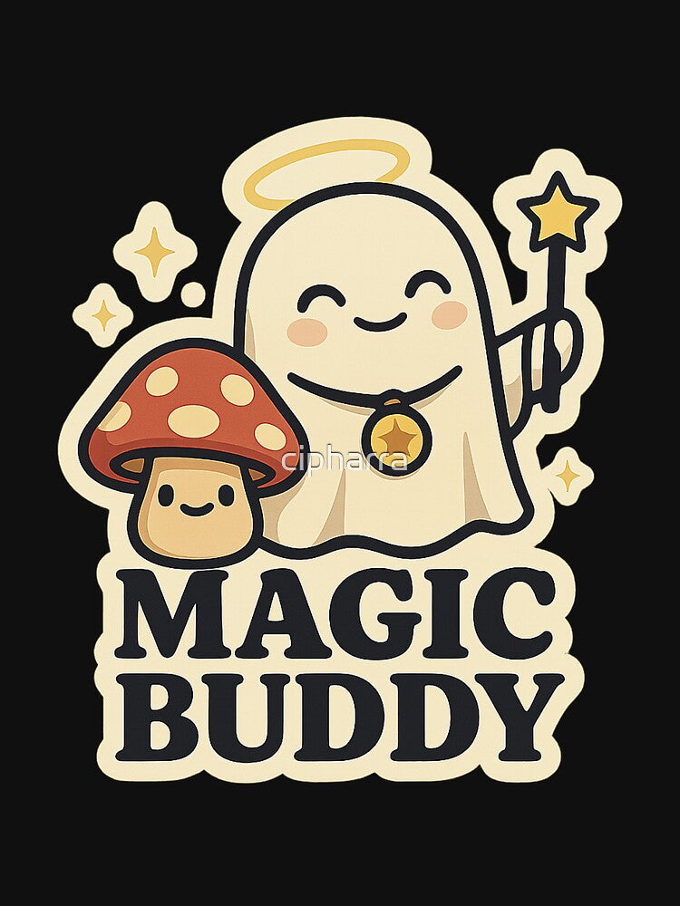 Cutesy Ghost and Mushroom by cipharra