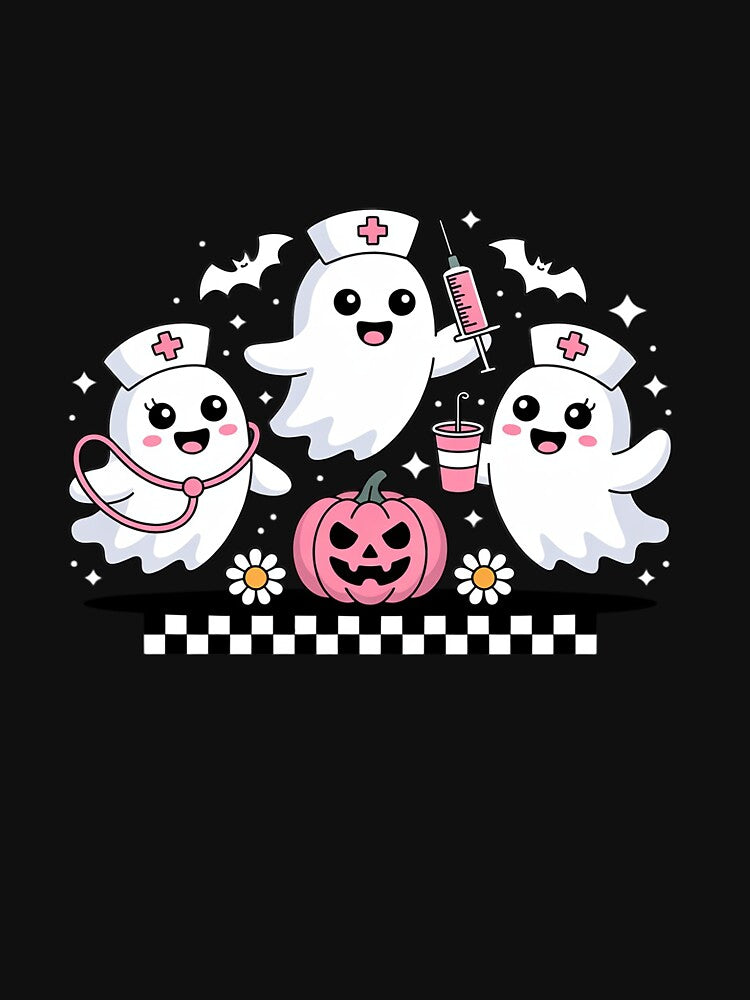 Checkered Nurse Halloween Ghost Nurse ER Nurse Boo Boo Crew by ShelFisher
