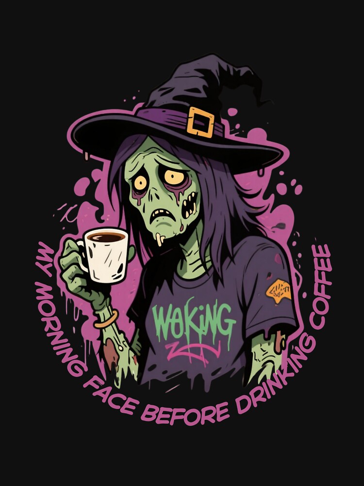 Zombie Face Before Coffee Funny Design by JudithLatko