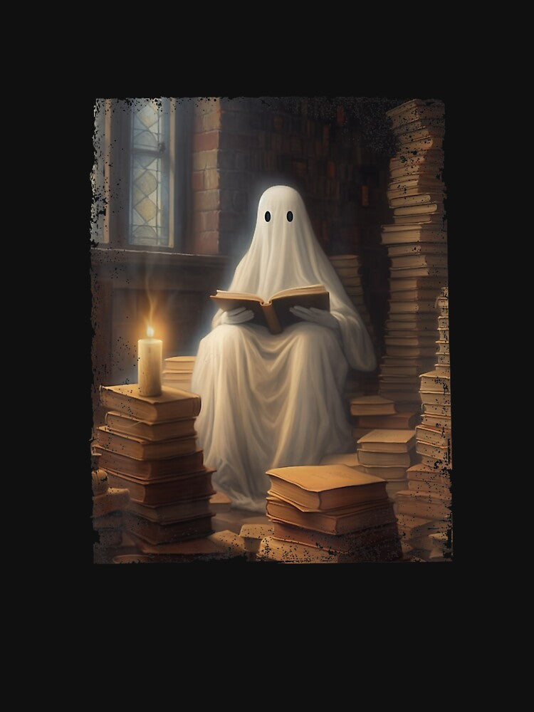 Gothic Halloween Ghost Reading Book Window Dark Academia by MissRasheedHam