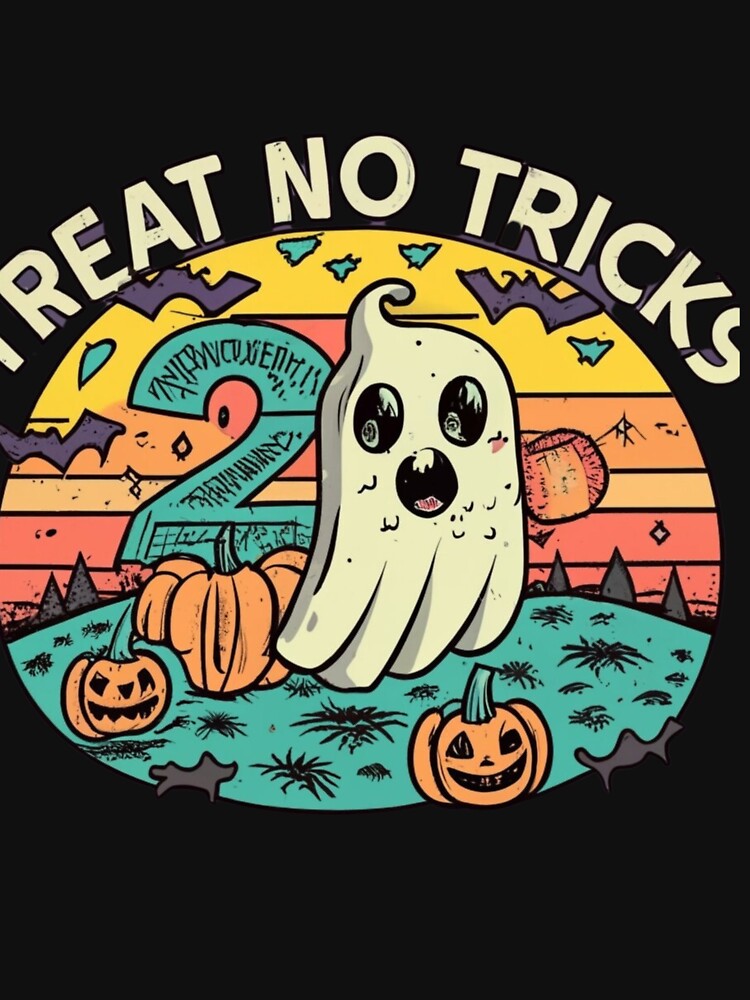 Trick and Treat "Treat no trick" Halloween Ghost, Spooky cute Ghost, Fall Autumn Design by MorielleKC