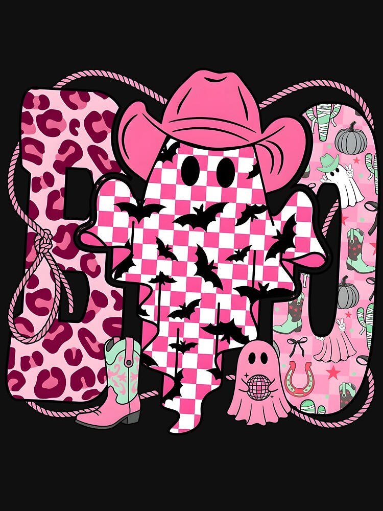 Western Halloween Pink Cowgirl Ghost by KroghDs