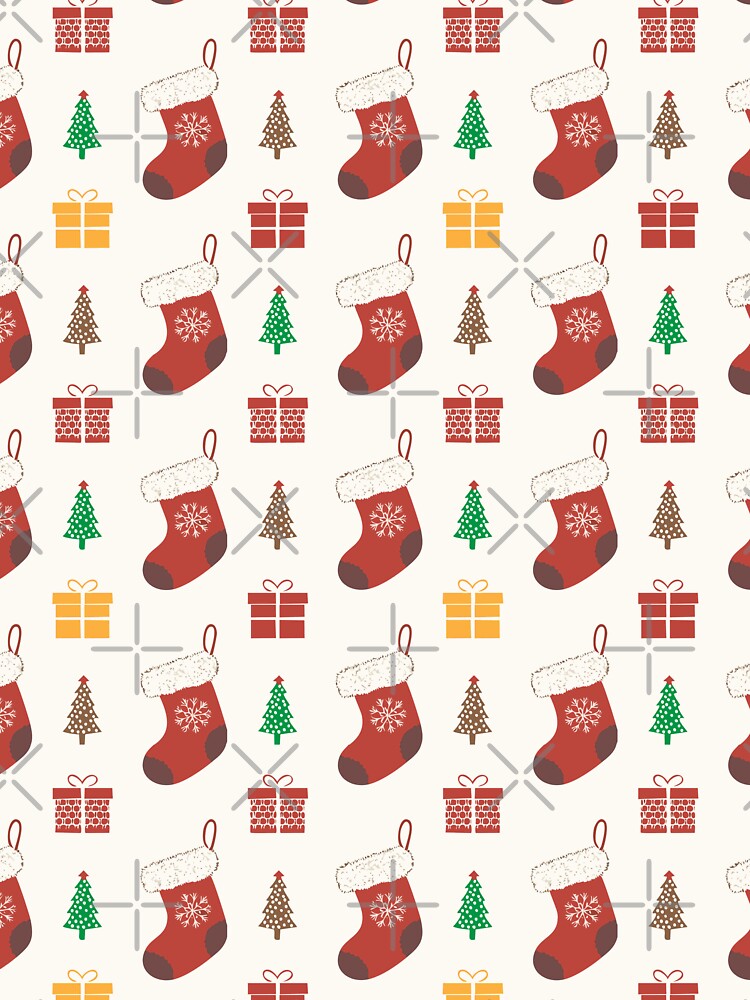 Retro Christmas Stockings Pattern by ArtFactoryAI