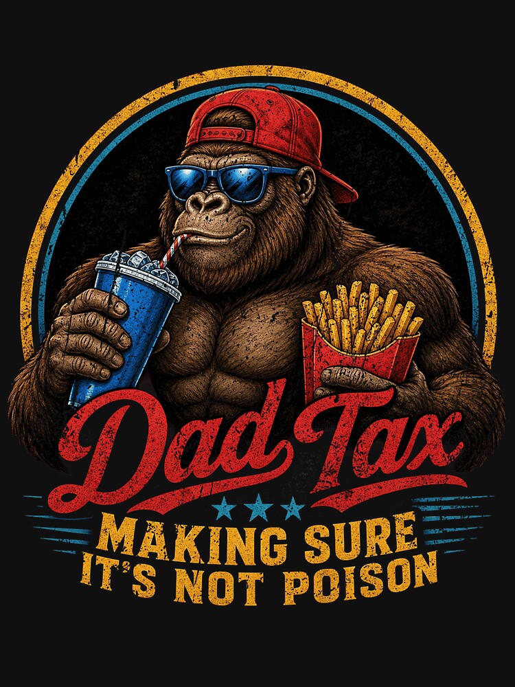 Dad Tax Making Sure Its Not Poison Funny Gorilla Fries Design by luffyShop1
