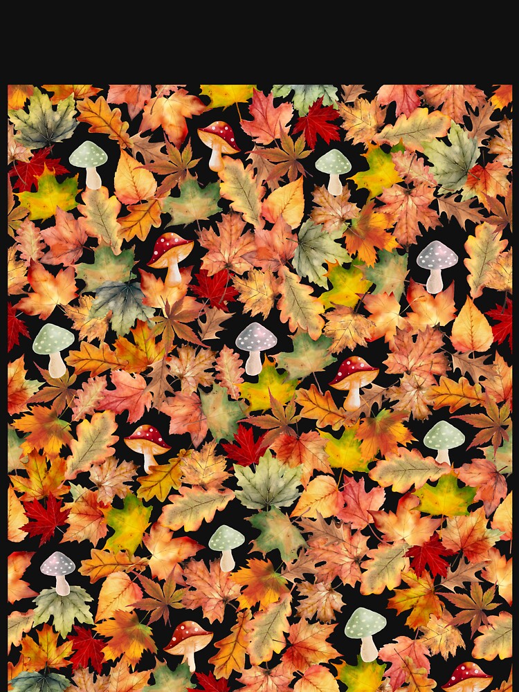 Fall leaves and Autumn Mushrooms (transparent background) by ProbablyHungry