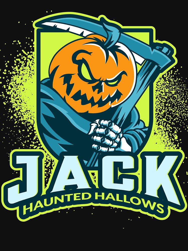 Haunted Hallows Hayrides Jack the Reaper Halloween Tee by davestees506