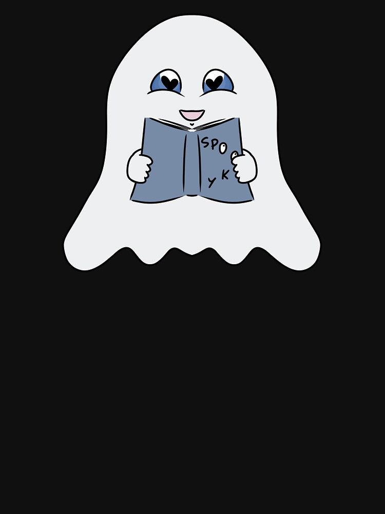 Cute Ghost Reading Book by HugSomeNettles