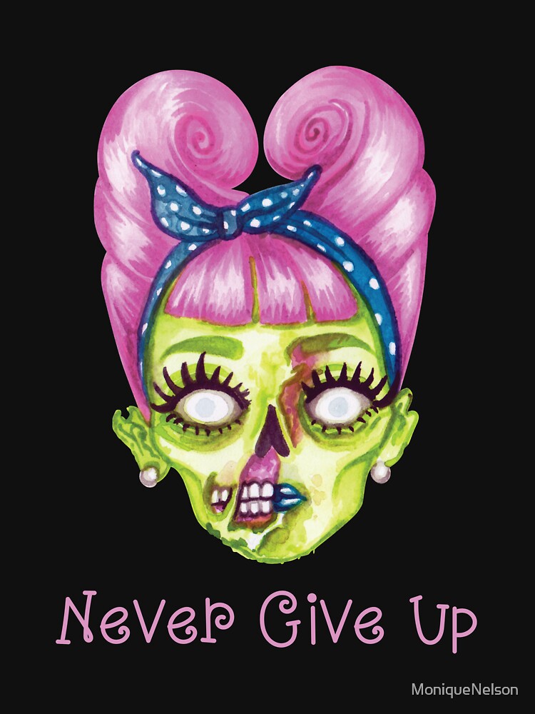 Pastel Goth Creepy Cute Zombie Girl - Never Give Up by MoniqueNelson