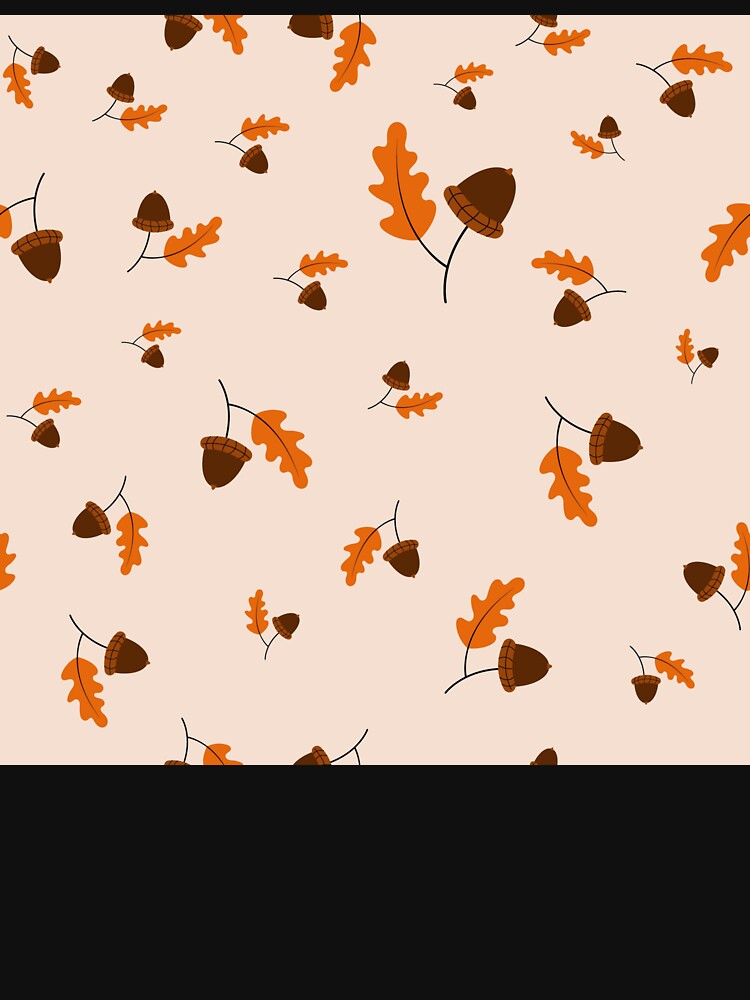 Autumn Acorns and Orange Leaves Pattern A-Line Dress Design by FestivityFinds