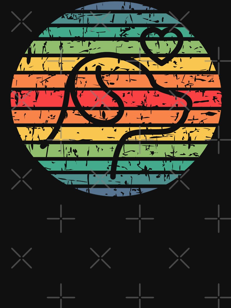 Retro Rainbow Sunset Dog Heart Distressed by Boo-da-chay by Boo-da-chay