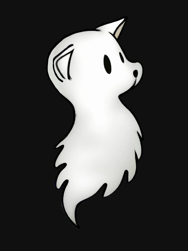 Cute ghost dog cartoon character by Rosefurn