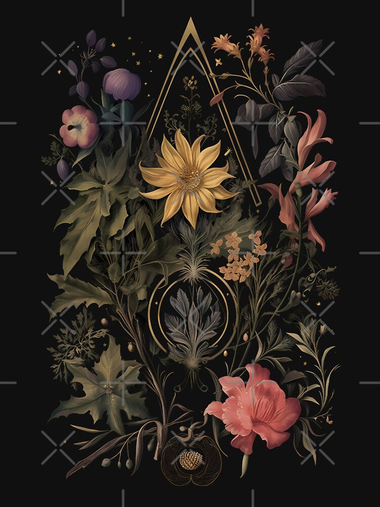 Victorian Elegant Ornamental Botanical Print by Enyr