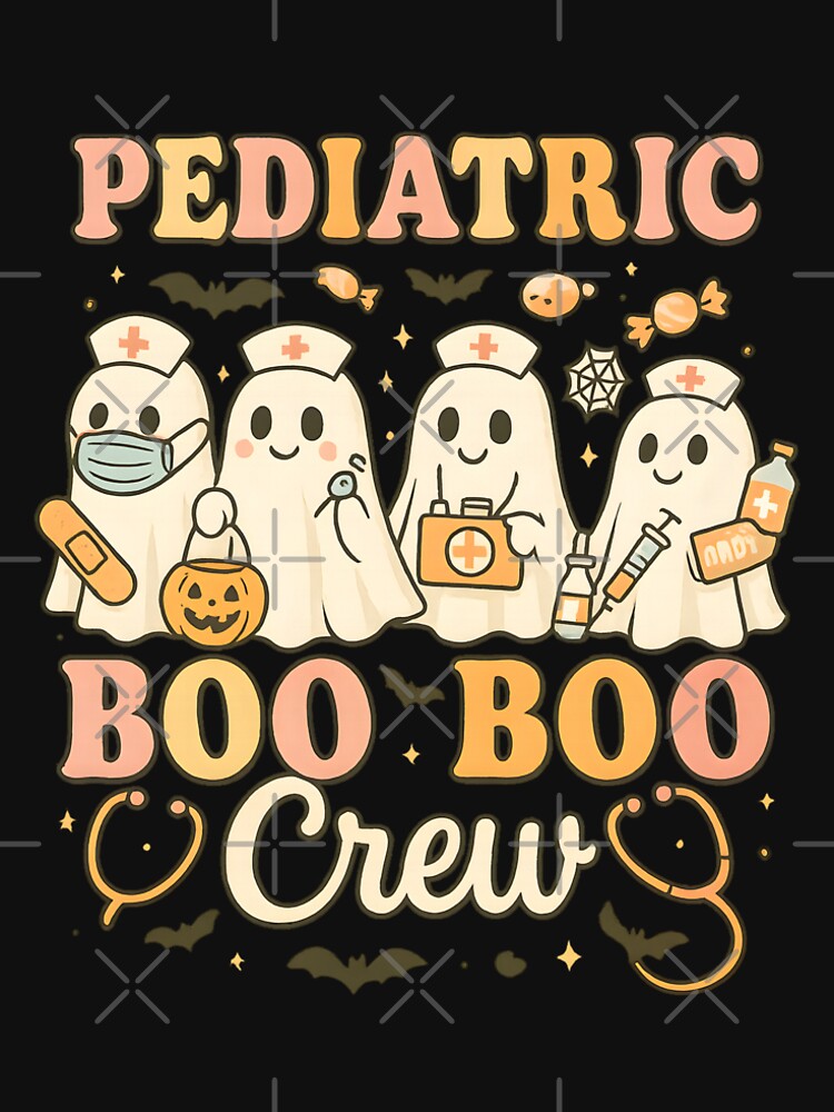 Pediatric Boo Boo Crew Ghost Nurse Halloween T-Shirt by STTrillionTEES