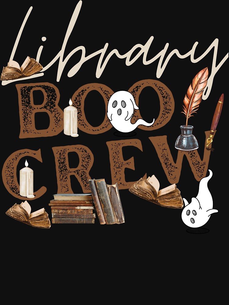 Library boo crew, cute library halloween design by reka88