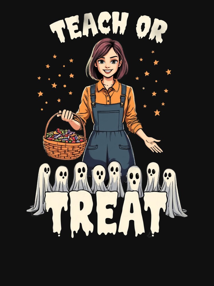 Teach or Treat Halloween Teacher by HeadTurningArt
