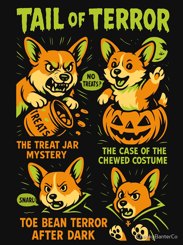 Corgi Halloween Horro Movie Poster by CheekyBanterCo