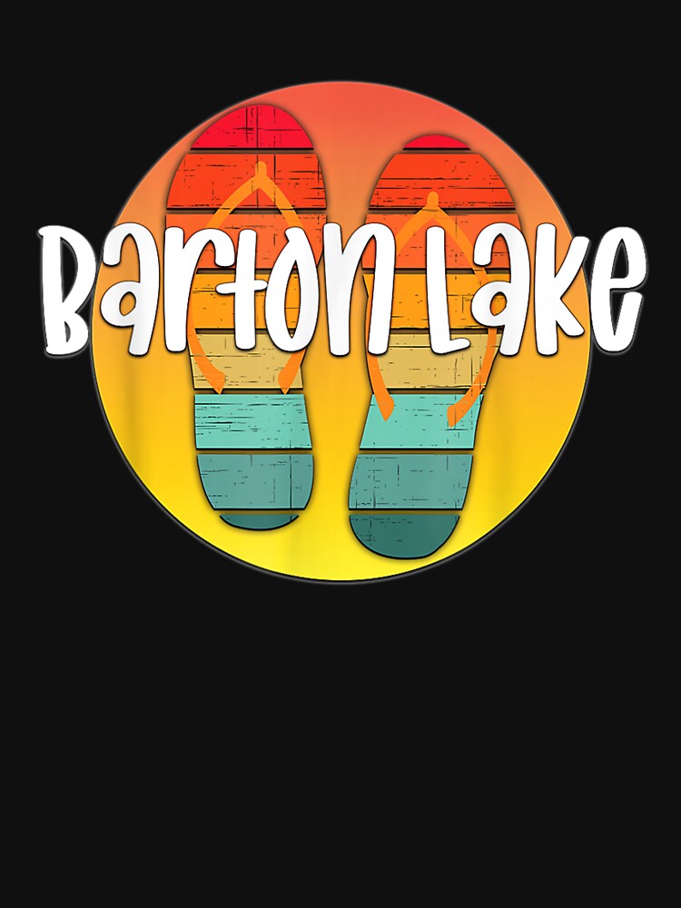 Barton Lake Indiana Retro Flipflop Sunset Graphic by zpruby