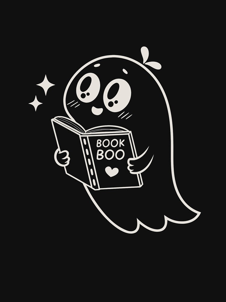 Book Boo – Cute Ghost Reading Book Kawaii Aesthetic Design by A1MarketDesigne