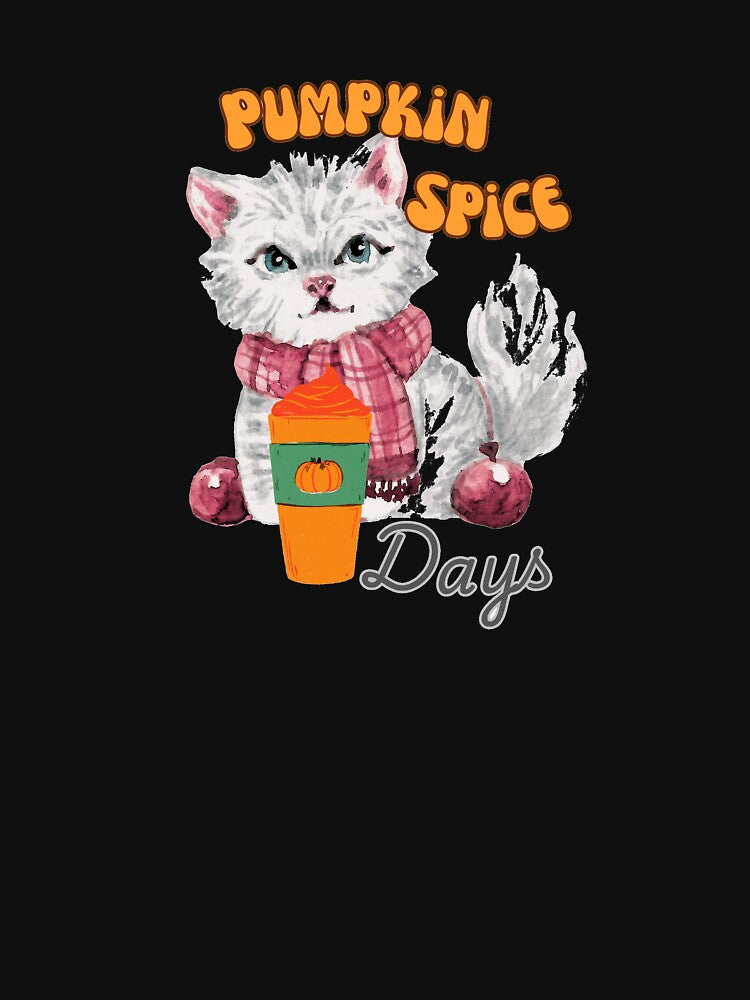 Cat With Pumpkin Spice Latte Fall Themed Cozy by julyperson