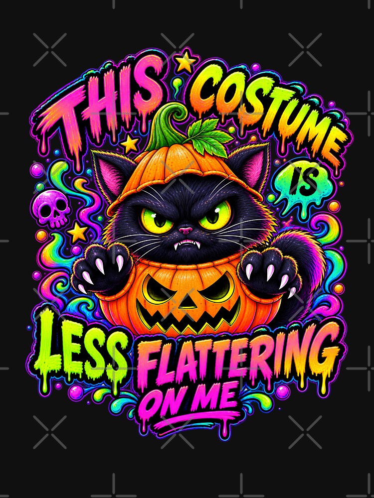 Funny Black Cat Halloween Pumpkin Costume by OMdesign10