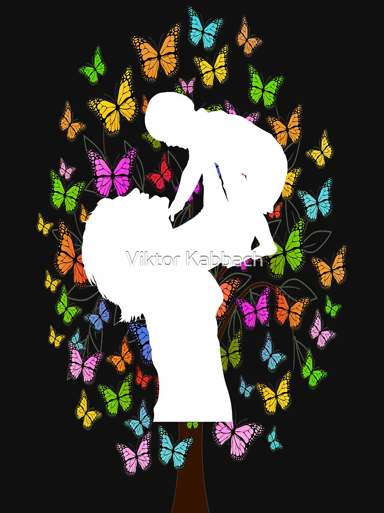 Mom Life No Days Off - Mom's Life Is The Best - I Love You, Mom, With Beautiful Butterflies by Viktor Kabbach