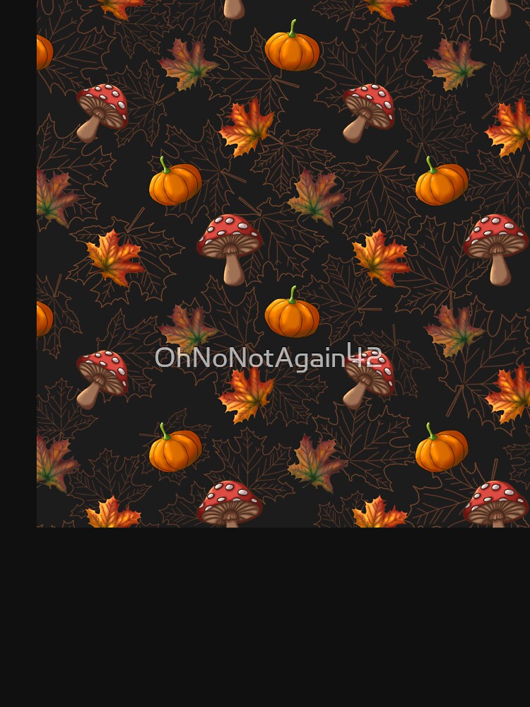 Amanita mushroom, pumpkin and maple leaves by OhNoNotAgain42