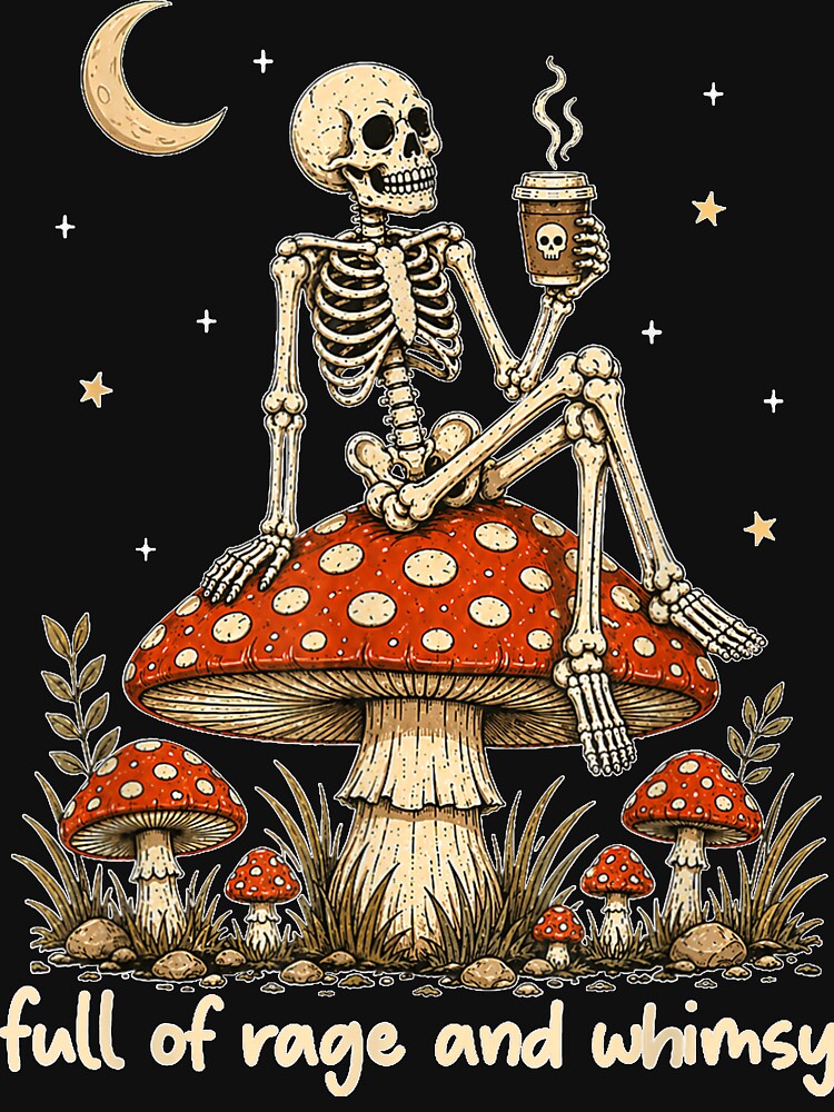 Full of Rage and Whimsy Skeleton Mushroom Halloween by NgumohaLanke