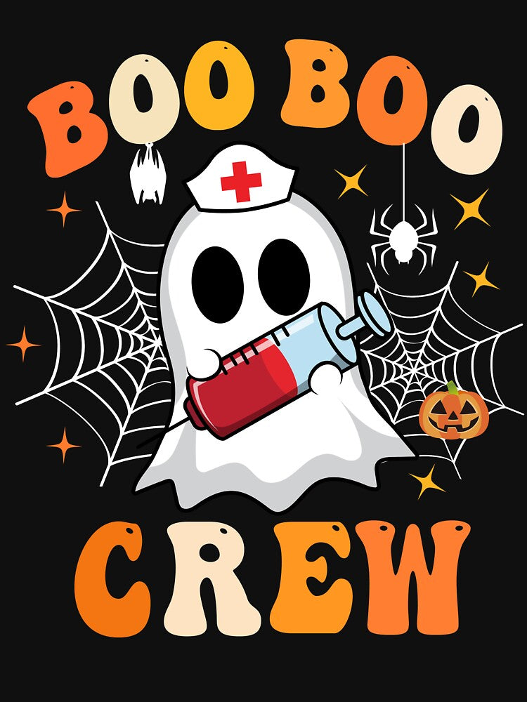 Groovy Boo Boo Crew Nurse Ghost Halloween Funny Nursing Gift T-Shirt by Goods-80