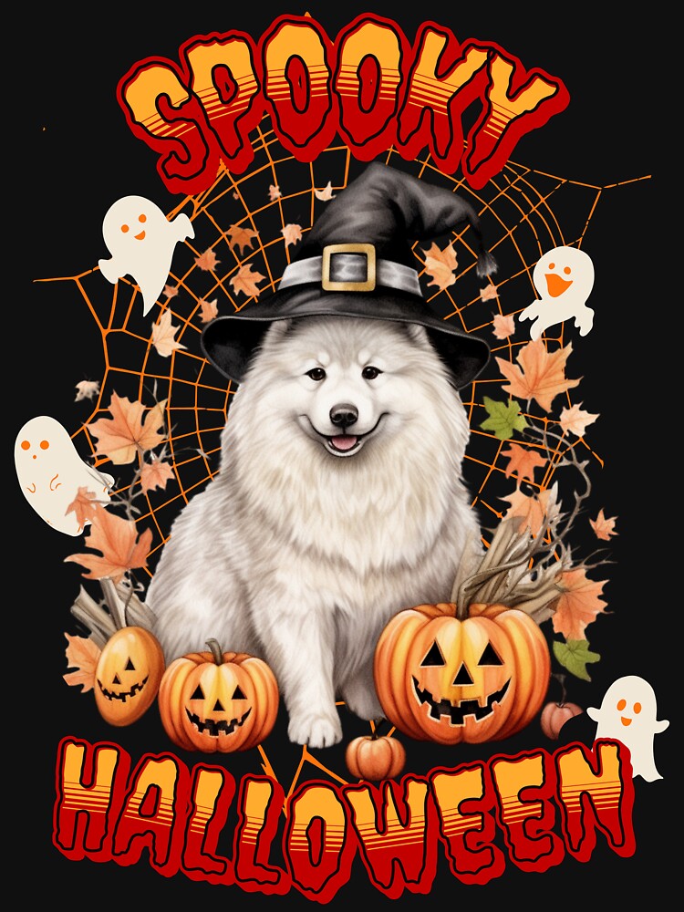 Spooky Halloween Samoyed Dog by Vindbult