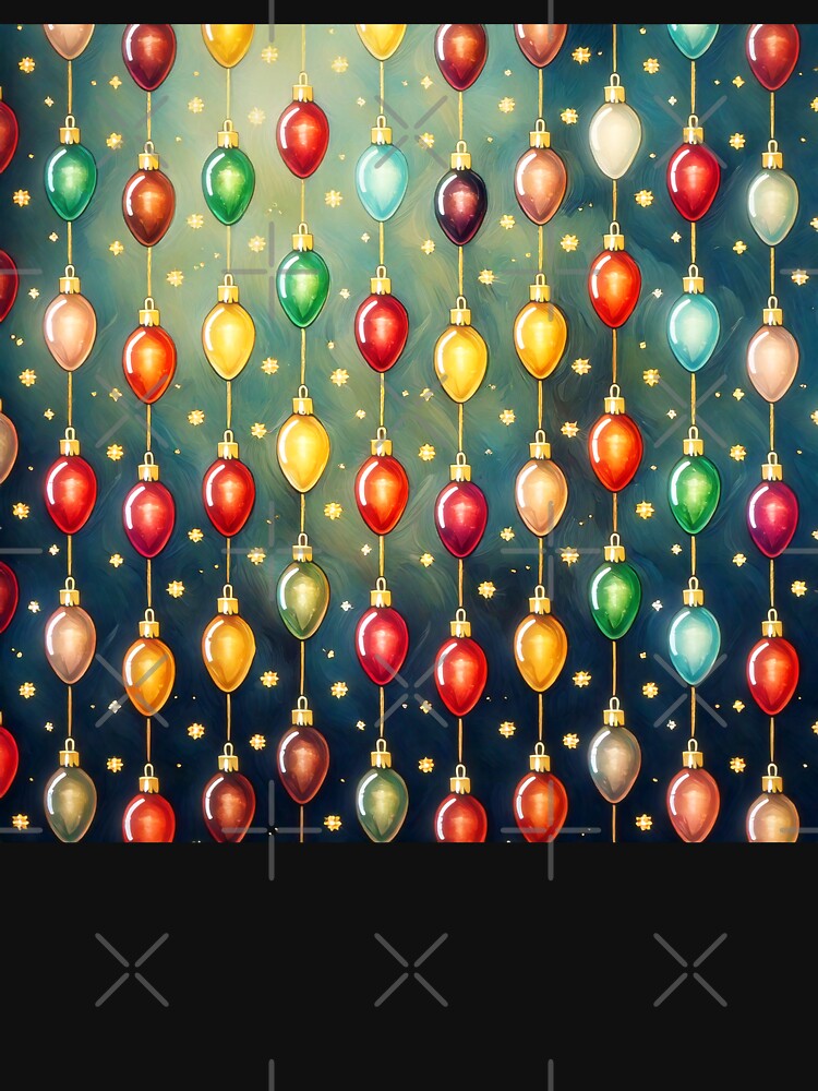 Retro Christmas Lights Pattern by ArtFactoryAI