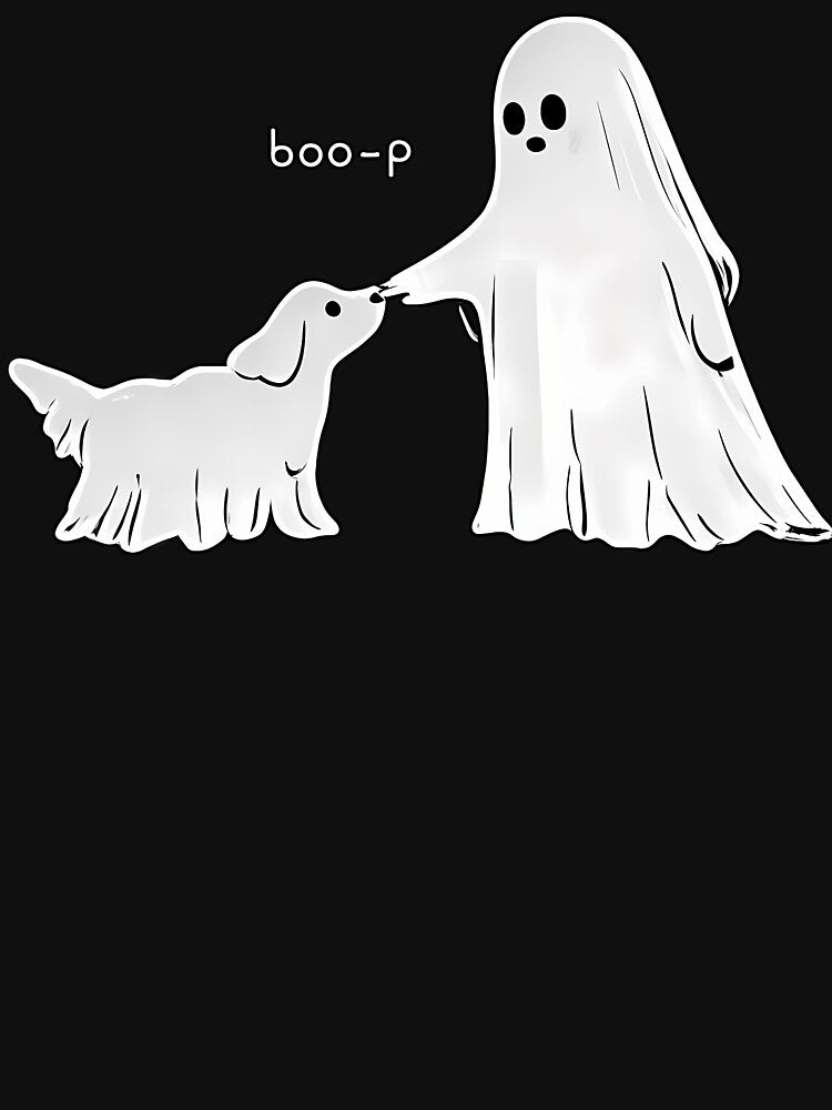 Cute Funny Goth Boojee Ghost Boo-P Dog Nose Spooky Halloween by Averybennett23