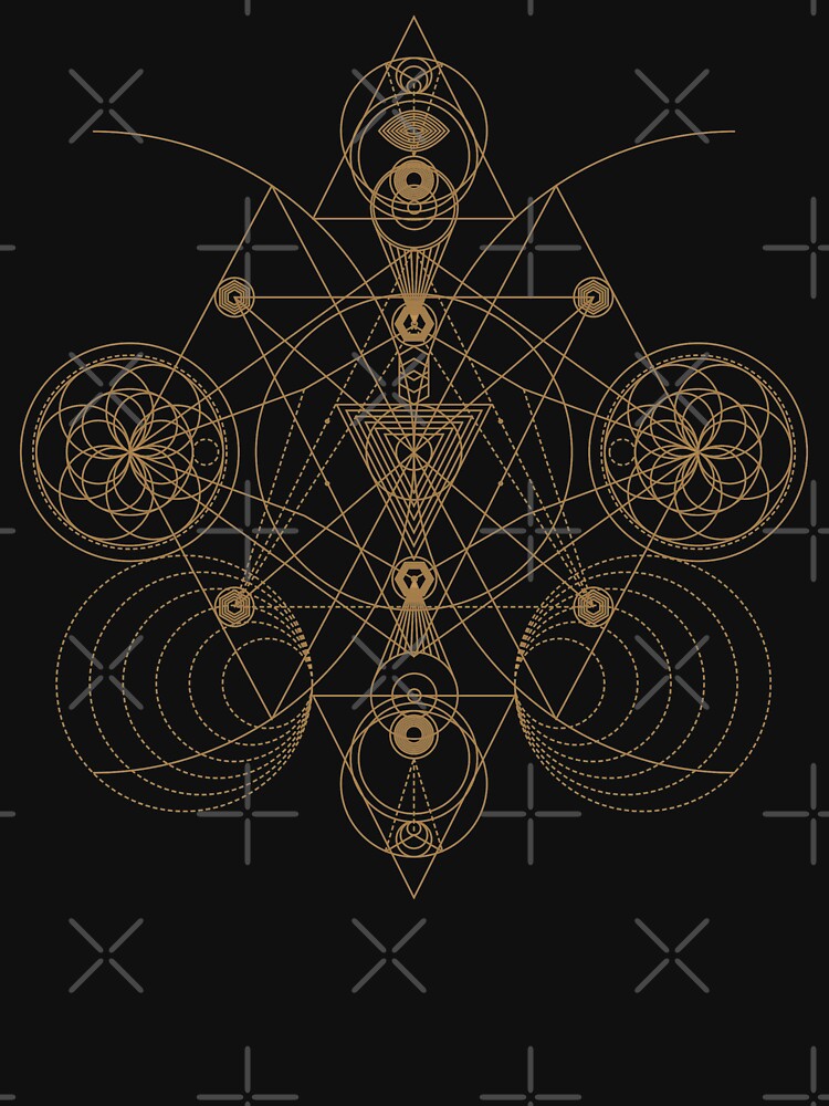 Gold Abstract Sacred Geometry Figure Grafic Pattern Illustration Gifts by MagicBoutique