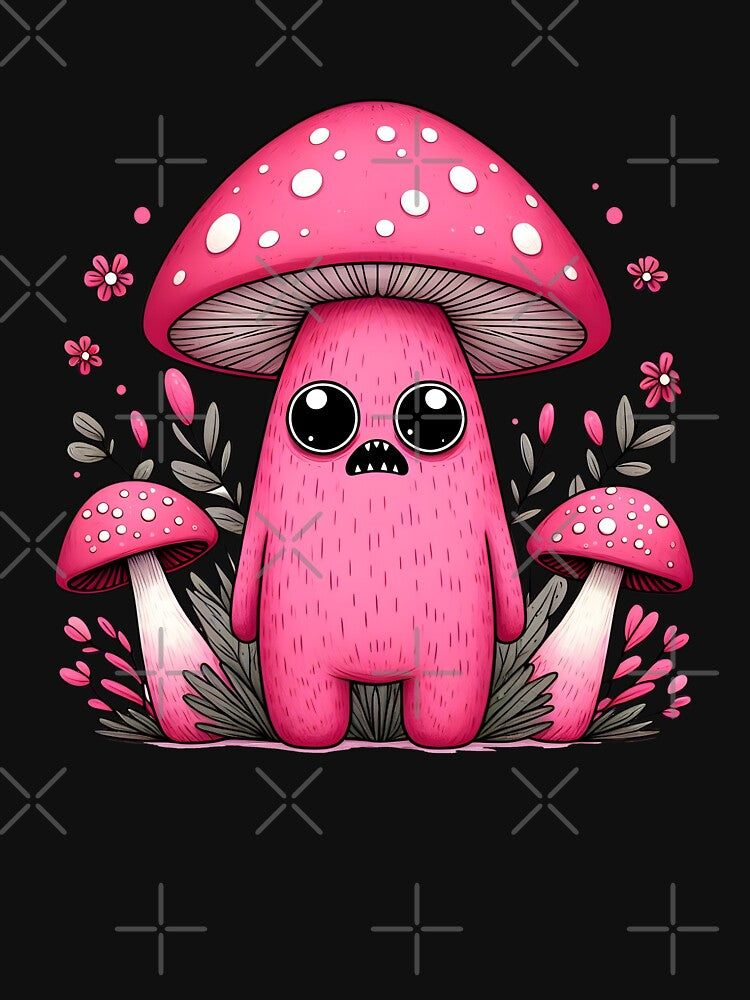 Adorable Creepy Monster Pink Mushroom valentines day by MTRBSK11