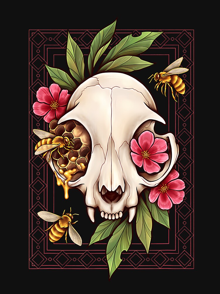 Gothic Cat Skull Vulture Culture by eugisginan