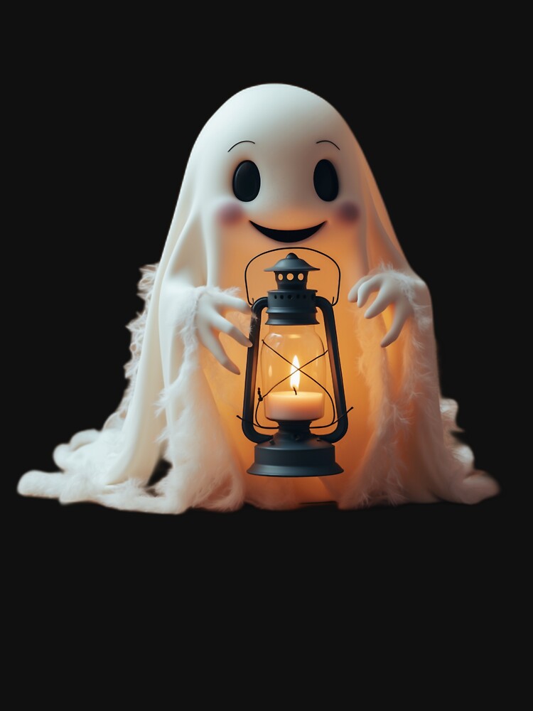 Vintage Ghost with Lantern Halloween Design by Almond Paper Co.