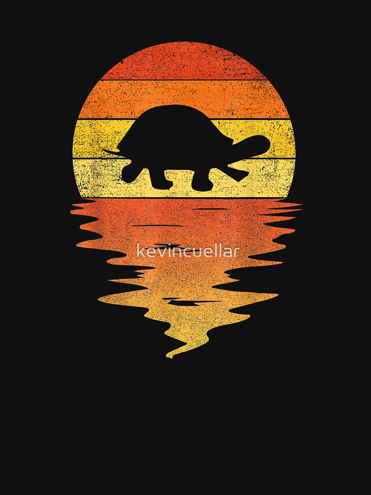 Turtle shirt retro sunset 70s vintage Turtle T-Shirt by kevincuellar