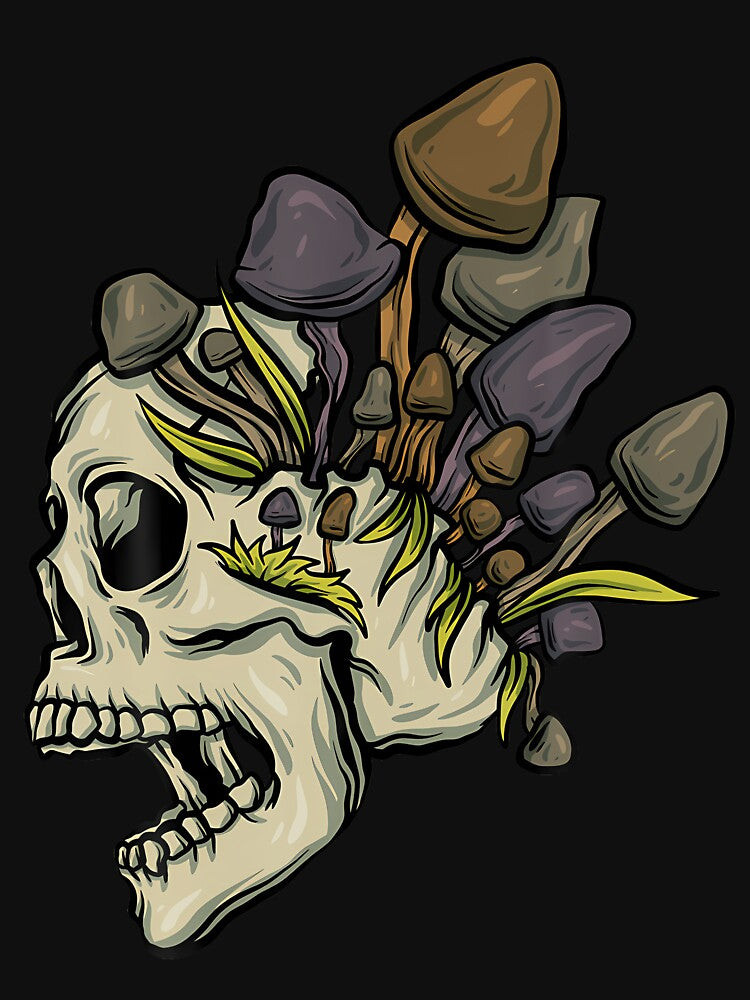 Goth Mushroom Collector Skull by gaelaedanesaa