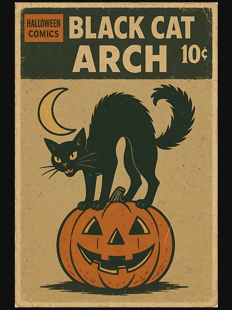Vintage Halloween Cover: Black cat arch by bapupa