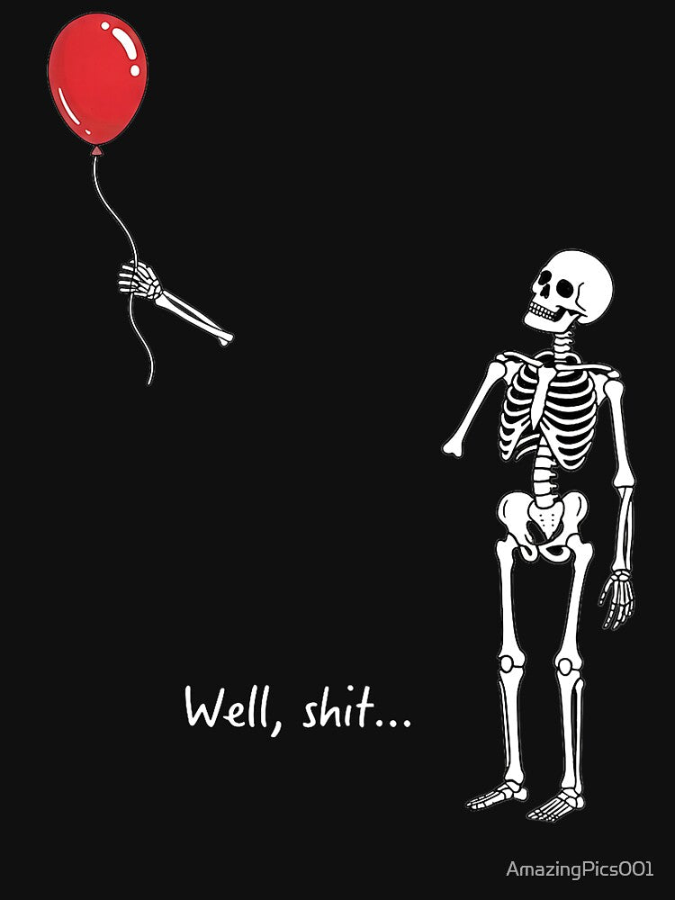 Well Skeleton Holding Balloon Gothic Halloween by AmazingPics001